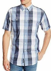 NWT DKNY Small Blue Plaid Button Up